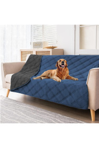 SUNNYTEX Waterproof & Reversible Dog Bed Cover Pet Blanket Sofa, Couch Cover Mattress Protector Furniture Protector for Dog, Pet, Cat(52*82,Blue/Dark Grey