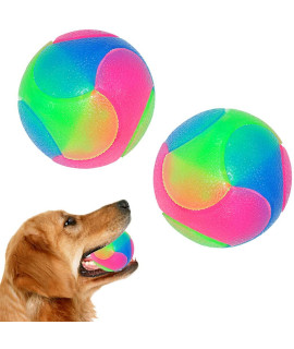 FineInno 2 pcs Large Light Up Dog Balls Flashing Elastic Ball Bouncy Glow in The Dark Interactive Jumping Ball Blinking Dog Ball Pet Toys for Golden Retriever,Labrador,Large Dogs