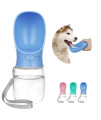 Yicostar Dog Water Bottle, Leak Proof Portable Dog Water Bottle for Walking Dog Water Dispenser with Drinking Feeder for Pets Outdoor, Travel, Hiking Food Grade Plastic(12oz, Ocean-Blue)