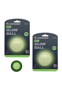 SKIPDAWG Interactive Dog Glow Balls, Rubber Dog Balls Light Up in The Dark, Dog Toys Squeaky Balls Durable TPR Light Weight, Bouncy Glowing Balls for Dogs Size 2.5 Inches, 2 Pack