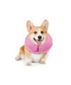 MCHY Inflatable Dog Cone,Adjustable Recovery Collar for Dogs After Surgery,Prevent from Biting & Scratching,Not Block Vision (M, Pink)