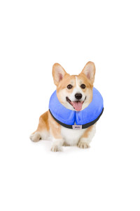 MCHY Inflatable Dog Cone,Adjustable Recovery Collar for Dogs After Surgery,Prevent from Biting & Scratching,Not Block Vision (M, Blue)