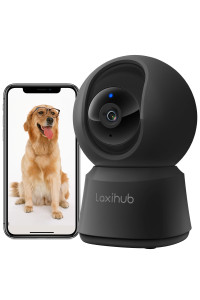 LAXIHUB 360A Rotate Pet camera with Phone app(32g SD card), P2 Smart Home Security camera for cats & Dogs, PanTilt, Motion & Sound Detection, Super IR Night Vision, Two-Way Audio, Works with Alexa