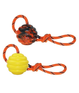 Nevperish K9 Training Ball with Rope Exercise and Reward Toy for Dogs Indestructible Dog Toy Ball with Handle for Training Pull Throw Toy tug Toy Dogs Fetch Toys Belgian Malinois Gifts