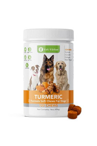 Turmeric for Dogs - Organic Turmeric with Curcumin, Hip and Joint Supplement Dogs Soft Chew, with Collagen and Bioprene, High Absorption Eliminates Joint Pain Inflammation - 120 Count
