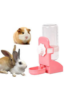 Mcgogo Rabbit Water Bottle, Guinea Pig Water Bottle,17oz Hanging Fountain Automatic Dispenser No Drip Water Bowl for cage (Pink)