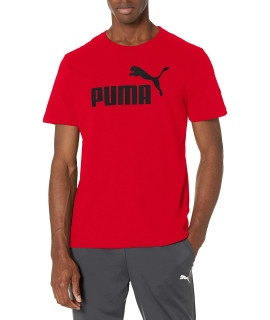 PUMA mens Essential Logo Tee T Shirt, Red, Small US
