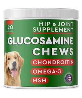 PAWFEcTcHEW glucosamine Dog Treats for Picky Eaters - Joint Supplement wchondroitin, MSM, Omega-3 - Joint Pain Relief - Advanced Formula - chicken Flavor - Made in USA - 120 ct