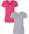 gildan Womens Heavy cotton V-Neck T-Shirt 2-Pack SML-Heleconia-Sportgray