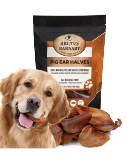 100% Natural Half Pig Ear Dog Treat, 40 pack, Our Healthy Dog Pig Ears Halves Are Easy To Digest, Chemical & Hormone Free Thick Cut Pig Ears For Dogs Aggressive Chewers, Great For Small Or Large Dogs