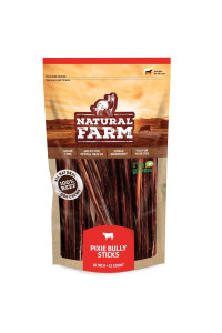 Natural Farm Pizzle Bully Sticks (10 Inch, 12 Pack), Pixie Chew, Extra-Thin Pet Treats - Grain-Free, High Protein, Best Rawhide Alternative for Small, Puppies or Senior Dogs