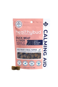 healthybud Calming Aid Supplement, Natural Duck Dog Treats & Toppers for Stress Relief - Dog Separation Anxiety, Stress Reduction, Aggression Relief - Support Calm, Immunity Health (4.6 Ounces)