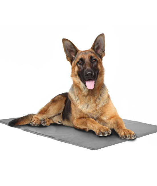 PetSol Waterproof Dog cooling Mat - Large (90x50cm) Pet cool Mat for Dogs, cats & Pets A Folding Ice gel Animal cold Mat Pad Bed for Indoor, Outdoor, Summer, garden, car & Travel (grey)