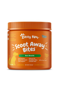 Zesty Paws Scoot Away Soft Chews for Dogs - with Bromelain, Vita Fiber & Dandelion Root for Digestive Support and Gut Health & Support for Normal Bowel Movement - 90 Soft Chews