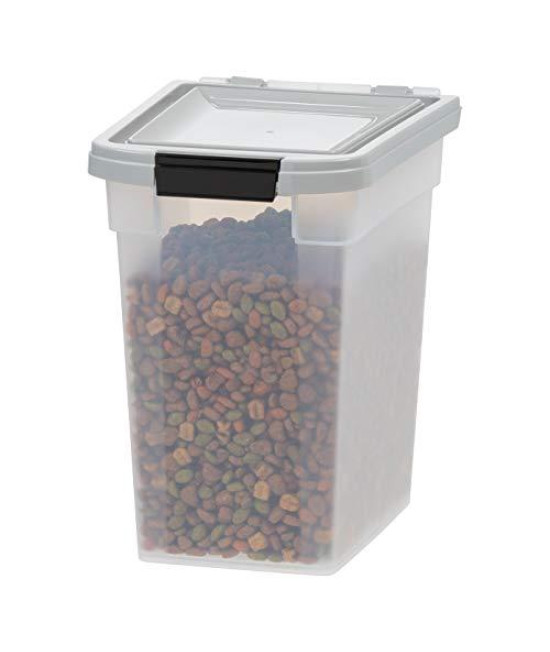IRIS USA - 25lbs - 12.75qt/3.1gal Airtight Pet Food Storage Container, Gray