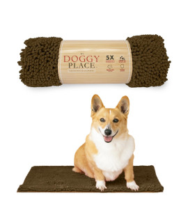 My Doggy Place Microfiber Dog Mat for Muddy Paws, 18 x 24 Brown - Absorbent and Quick-Drying Dog Paw Cleaning Mat, Washer and Dryer Safe - Non-Slip Rubber Backed Dog Floor Mat, Small