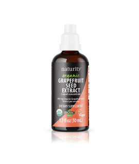 Naturity Organic grapefruit Seed Extract Supplement - 300mg grapefruit Seed ExtractServing, 41 Servings per Bottle - Pure gSE Liquid concentrate, 17 fl oz (50ml)