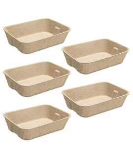 Navaris Disposable cat Litter Trays (Pack of 5) - cardboard Liner Tray for cats Made of 100% Paper - Use Alone or As Box Liners - 159 x 118