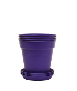 Mintra Home garden Pots 4pk (Purple, 13cm Diameter (5in))
