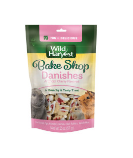 Wild Harvest Bake Shop Danishes 2 Ounces, Artificial Cherry Flavored, Treats for Guinea Pigs, Hamsters, Gerbils, Adult Rabbits and More