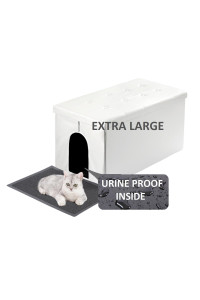 MEEXPAWS cat Litter Box Enclosure Furniture Hidden, cat Washroom Bench Storage cabinet Extra Large 36 x 20 x 20 Dog Proof Waterproof InsideEasy clean Easy Assembly Odor control(White)