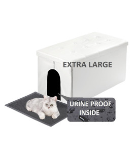 MEEXPAWS cat Litter Box Enclosure Furniture Hidden, cat Washroom Bench Storage cabinet Extra Large 36 x 20 x 20 Dog Proof Waterproof InsideEasy clean Easy Assembly Odor control(White)