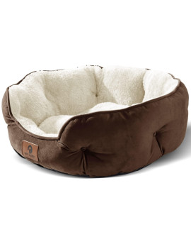 Asvin Medium Dog Bed for Medium Dogs, Large Cat Beds for Indoor Cats, Pet Bed for Puppy and Kitty, Extra Soft & Machine Washable with Anti-Slip & Water-Resistant Oxford Bottom, Brown, 25 inches