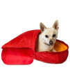 Vegapop Red Dog Sleeping Bag for Extra Large Or Large Dogs with Storage Bag- Portable Warm Waterproof Blanket Or Cushion for Pets- Perfect for Camping, Backpacking, Traveling, Or Indoors and Outdoors