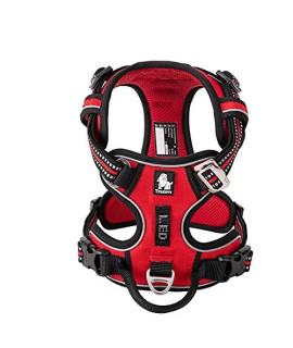 WINHYEPET True Love No Pull Dog Harness Extra Reflective Pet Harness for Small Medium Large Dogs Adjustbale for Running Walking Padded Soft Mesh Vest Easy Control TLH56512(Red,XL)