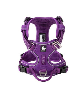 WINHYEPET True Love No Pull Dog Harness Extra Reflective Pet Harness for Small Medium Large Dogs Adjustbale for Running Walking Padded Soft Mesh Vest Easy Control TLH56512(Purple,M)