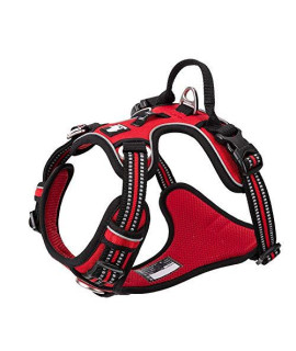 WINHYEPET True Love No Pull Dog Harness Extra Reflective Pet Harness for Small Medium Large Dogs Adjustbale for Running Walking Padded Soft Mesh Vest Easy Control TLH56512(Red,S)