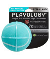 Playology Squeaky Chew Ball Dog Toy, for Extra Large Dog Breeds (50lbs and Up) - for Heaviest Chewers - Engaging All-Natural Peanut Butter Scented Toy - Non-Toxic Materials
