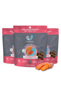 Shameless Pets Crunchy Cat Treats - Kitty Treats for Cats with Skin & Coat Support, Natural Ingredients Kitten Treats with Real Salmon, Healthy Flavored Feline Snacks - Yam Good Salmon, 3-Pk