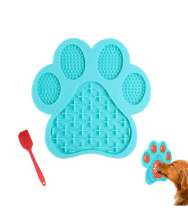Dog Licking Mat for Anxiety Peanut Butter Slow Feeder Dog Bowls Dog Licking Pad with Strong Suction to Wall for Pet Bathing,Grooming,and Dog Training (Light Blue)