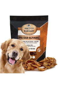 BRUTUS & BARNABY Pig Ear Slivers - Thick Cut, All Natural Dog Treat, Healthy Pure Pork Ear, Easily Digested, Best Gift for Large & Small Dogs (5 lb)