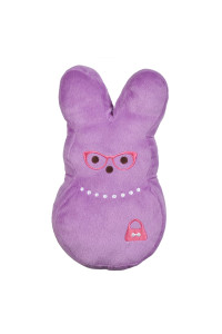 Peeps for Pets Bunny 12 Inch Purple Dress-Up Bunny Plush Dog Toy Dog Chew Toy for All Dogs with Pearl Necklace Large Dog Toy Made from Soft Plush Fabric