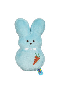 Peeps for Pets Bunny 6 Inch Blue Dress-Up Bunny Plush Dog Toy Carrot Dog Chew Toy for All Dogs Small Dog Toy Made from Soft Plush Fabric, multicolor