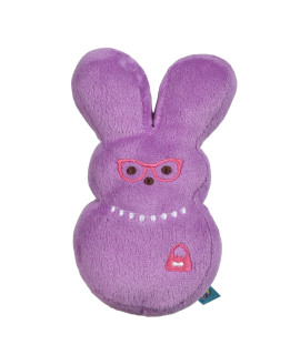 Peeps for Pets Bunny 6 Inch Purple Dress-Up Bunny Plush Dog Toy Dog Chew Toy for All Dogs with Pearl Necklace Small Dog Toy Made from Soft Plush Fabric