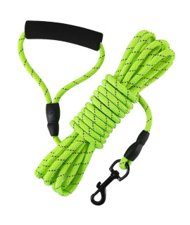 Vivifying Long Dog Leash, 20ft Floating Dog Training Leash for Swimming and Lake, Reflective Long Rope Lead with Soft Handle for Outside, Yard, Camping, Hiking and Beach (Green)