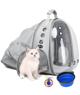 SUPERBE Pet Carrier Backpack, Clear Bubble Cat Backpack, Expandable Airline-Approved Backpack for Small Dog, Walking, Hiking, Camping Use (Pink)