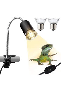 Horior Reptile UVA UVB Lamp for Turtle Lizard Basking Heat Light with 360?Clamp Dimmable Light for Reptile