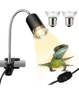 Horior Reptile UVA UVB Lamp for Turtle Lizard Basking Heat Light with 360?Clamp Dimmable Light for Reptile