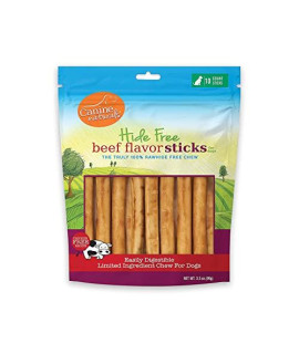 Canine Naturals Beef Chew - Rawhide Free Dog Treats - Made With Real Beef - Poultry Free Recipe - All-Natural and Easily Digestible - 10 Pack of 5 Inch Stick Chews
