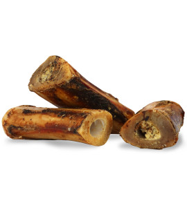 Pet Craft Supply All Natural Healthy Meaty Beef Marrow Bones Dog Chews Treats for Aggressive Chewers Long Lasting Rawhide Free Made in USA Premium Slow Roasted for Puppies Small Medium Dogs 3 Pack
