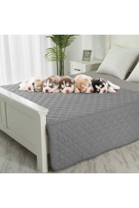 Dog Blankets for Couch Protection Waterproof Dog Bed Covers Pet Blanket Furniture Protector (Grey+Dark Grey, 68x82)