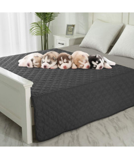 Dog Blankets for Couch Protection Waterproof Dog Bed Covers Pet Blanket Furniture Protector (Dark Grey+Chocolate, 52x82)