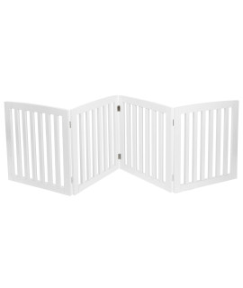 Freestanding Dog Gate Pet Gate for House, Stairs, Hallways, Doorways 24Inch 4 Panels Foldable Dog Fence for Indoor Extra Wide Wooden