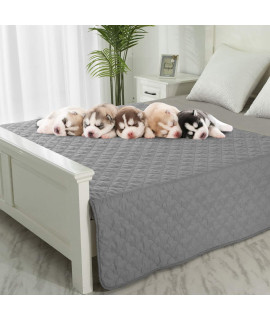 Dog Blankets for Couch Protection Waterproof Dog Bed Covers Pet Blanket Furniture Protector (Grey+Dark Grey, 82x108)