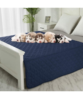 Pet Blanket Waterproof Couch Protector for Dogs Bed Covers Reversible Dog Furniture Cover (Navy+Blue, 52x82)