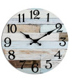 KEcYET Wall clock - 10 Inch Silent Non-Ticking Wooden Wall clocks Battery Operated - country Retro Rustic Style Decorative for Living Room, Kitchen, Home,Bathroom, Bedroom, Laundry Room